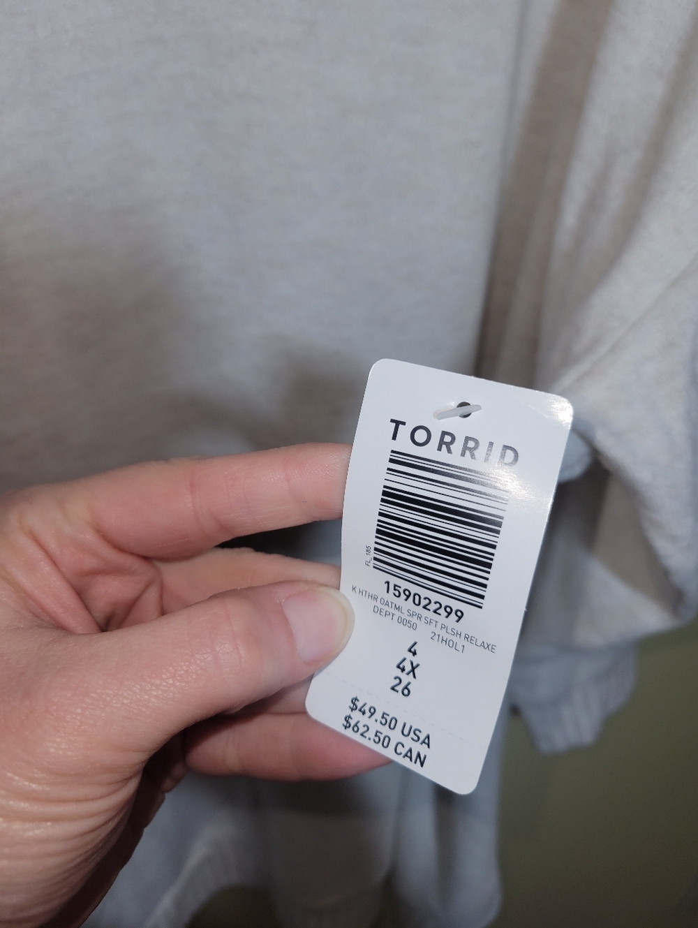 New Torrid Relaxed Super Soft Oatmeal Plush Tunic Hoodie 4 4X - Picture 4 of 10